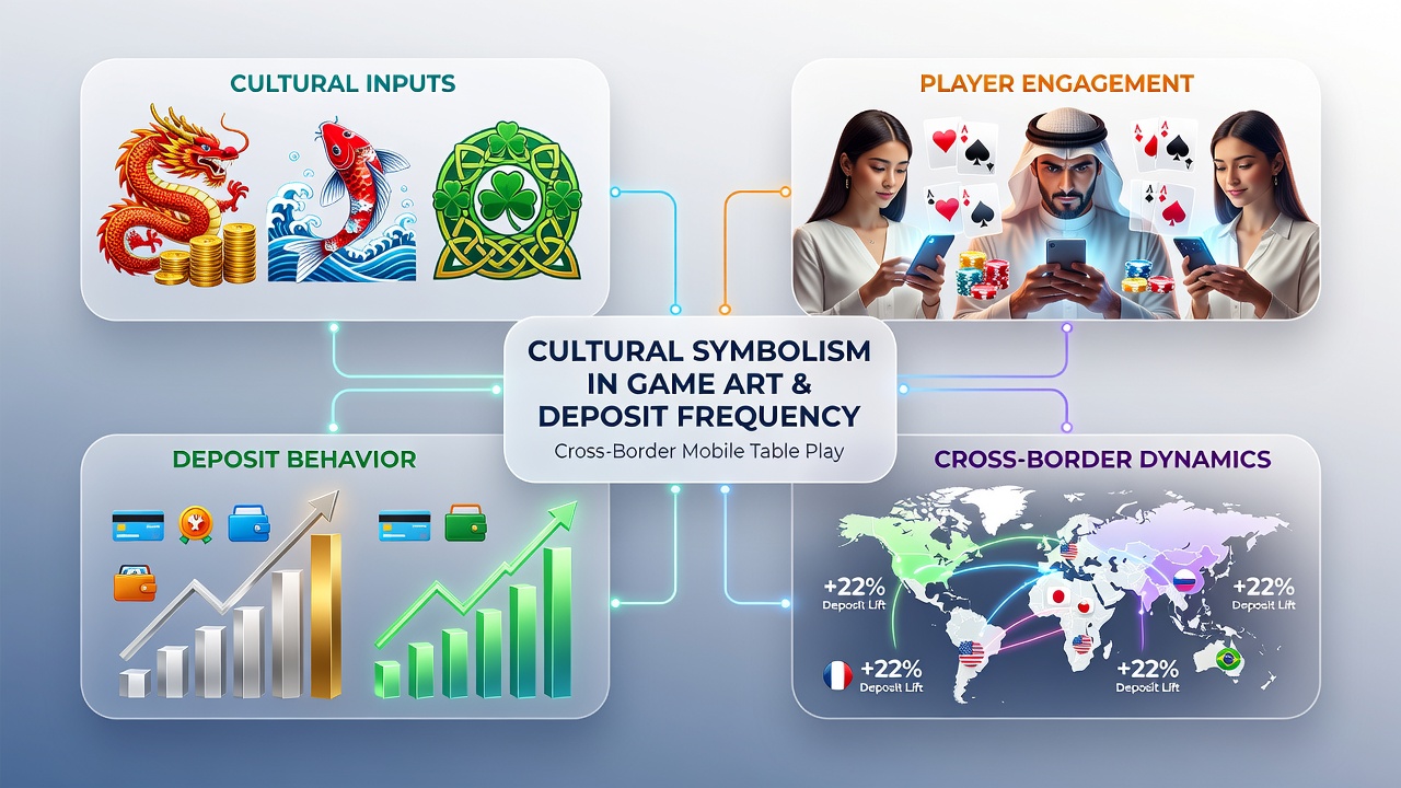 Cross-border players engaging with culturally themed mobile table game screens
